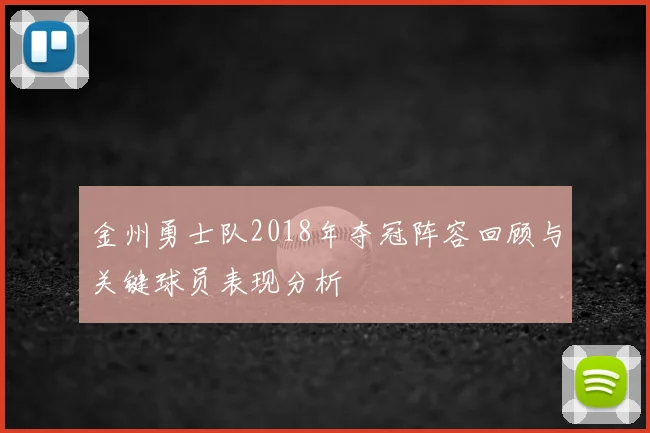 金州勇士队2018年夺冠阵容回顾与关键球员表现分析